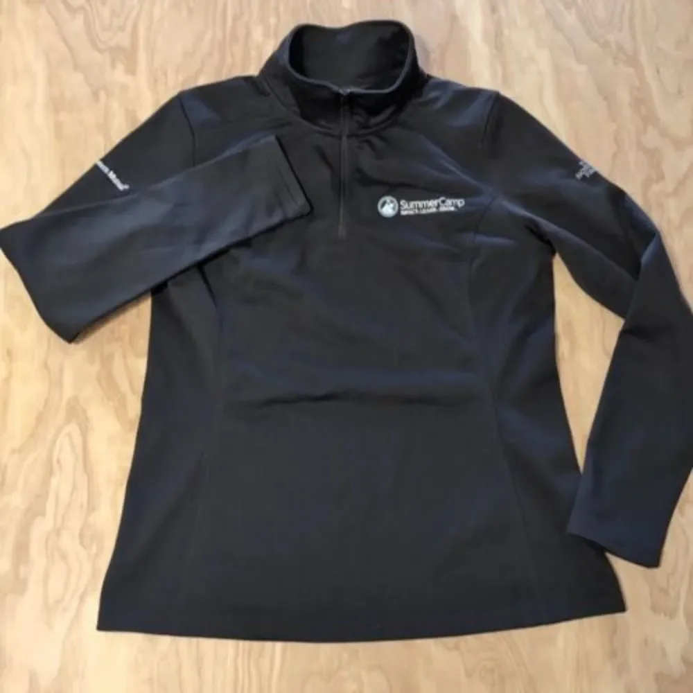 The North Face Jacket Women's M Black‎ Summer Camp 1/4 Zip Fleece Embroidery